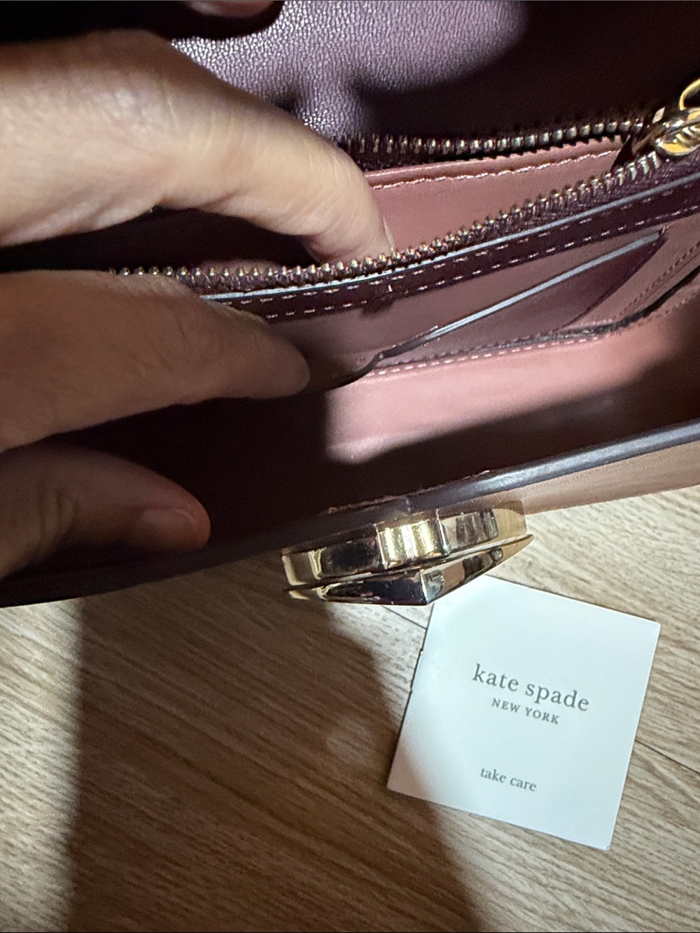 Kate Spade Metallic Runway/Collectible Silver, Rose Gold Heart-Accent Crossbody - Picture 12 of 15